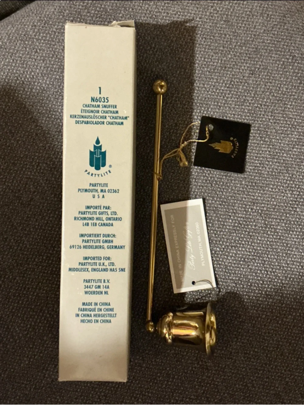 PartyLite Gold Candle Snuffer with Long Handle and Bell Head - Picture 3 of 3